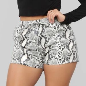 Snake print shorts